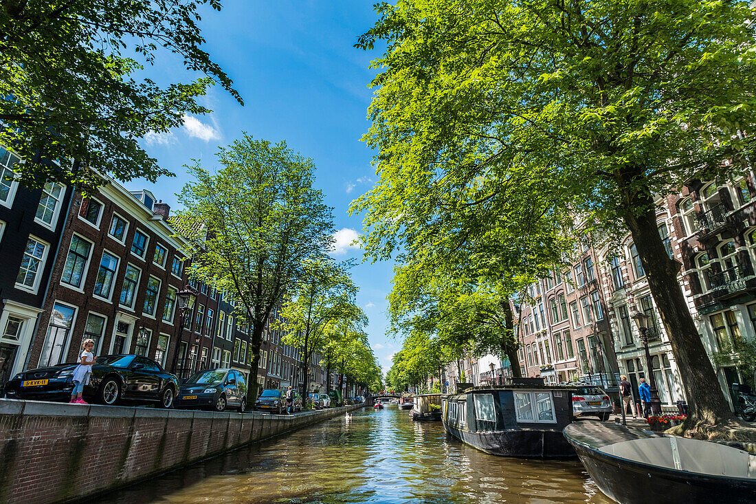 boats tour on the Grachten in Amsterdam, Netherlands