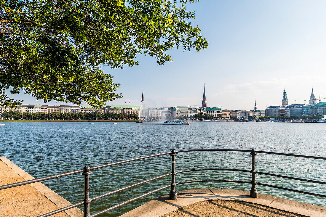 view to the Binnenalster of Hamburg, north Germany, Germany