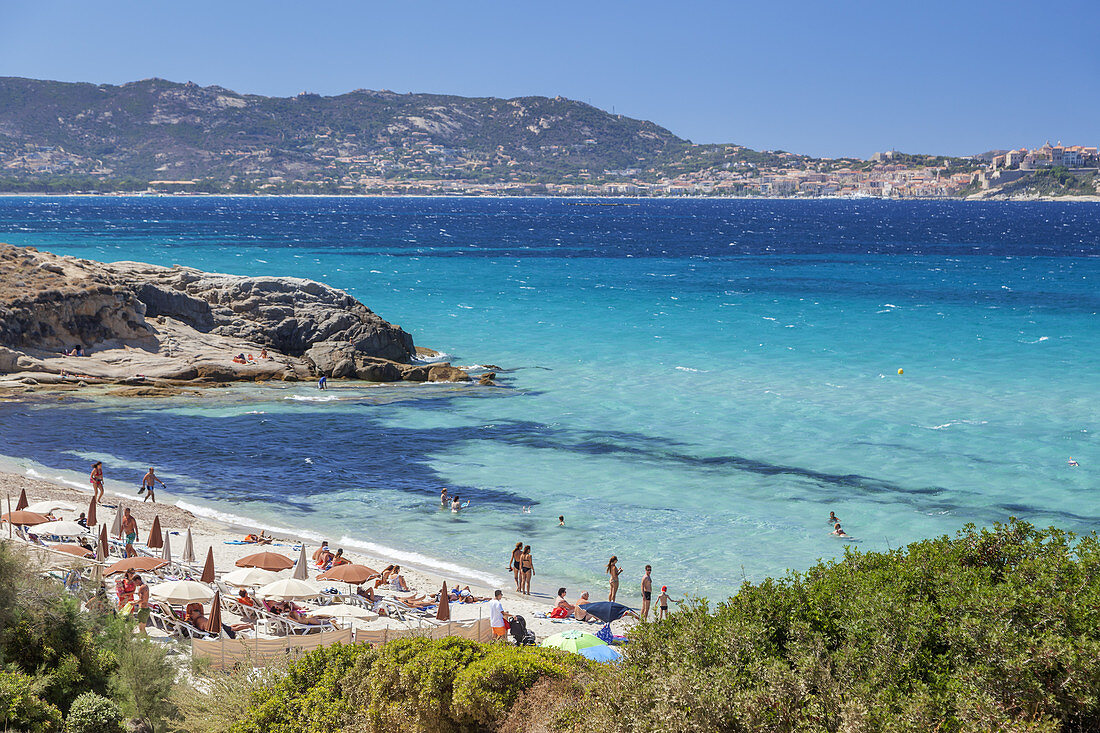 Beach in Arinella, Corsica, Southern France, France, Southern Europe