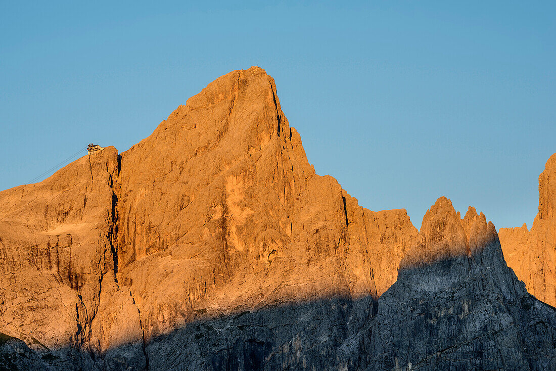 La Rosetta with cablecar, Pala Group, Dolomites, UNESCO World Heritage Site Dolomites, Trentino, Italy