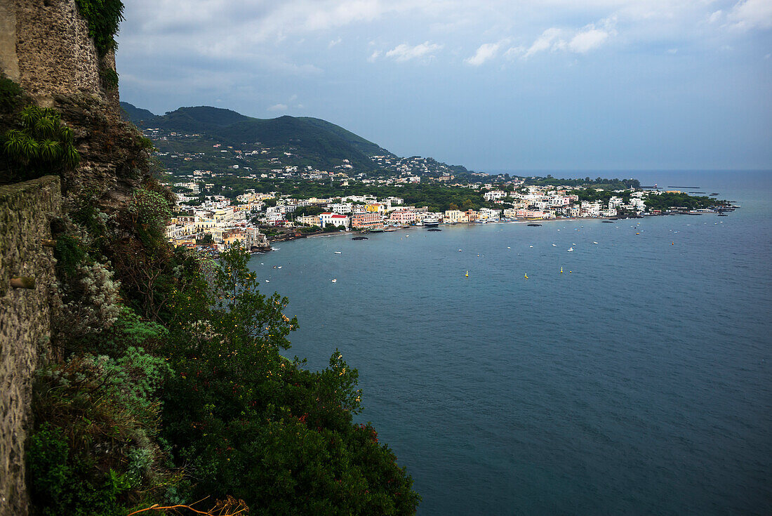 View of the island of Ischia from Aragonese Castle, Ischia, Campania, Italy