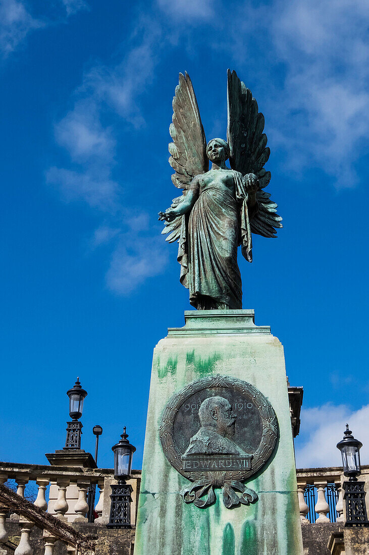 Angel overlooking Parade Gardens, Bath, Somerset, England