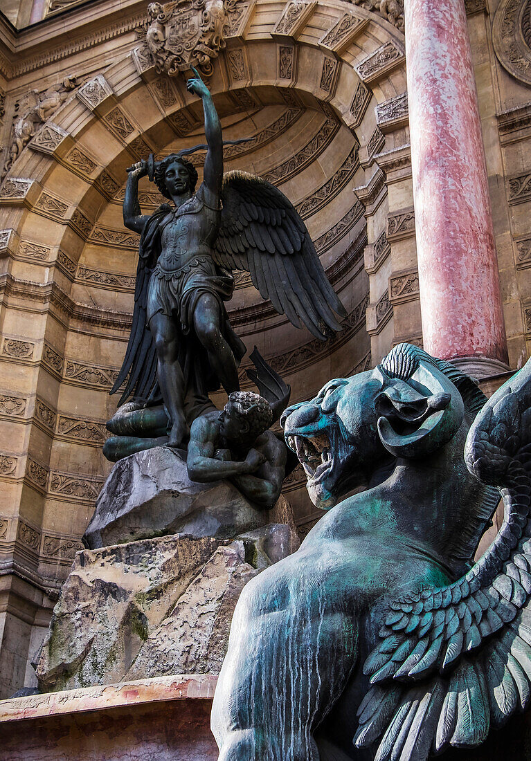 Saint, Michel Fountain, Paris, France