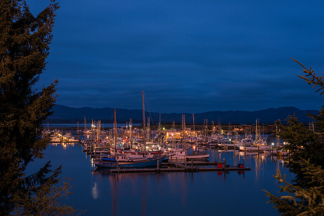 Darkness descends on the Port of Ilwaco, Ilwaco, Washington, United States of America