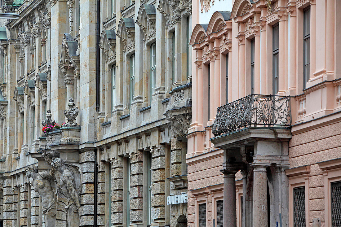 Facades, Kardinal Faulhaber-Strasse, Munich, Bavaria, Germany