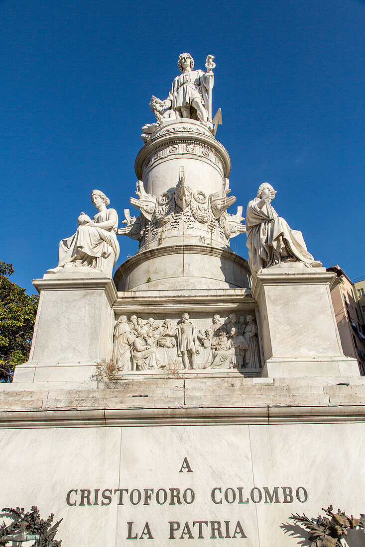 Christopher Columbus monument, nobody, city Genoa, Liguria, Italy