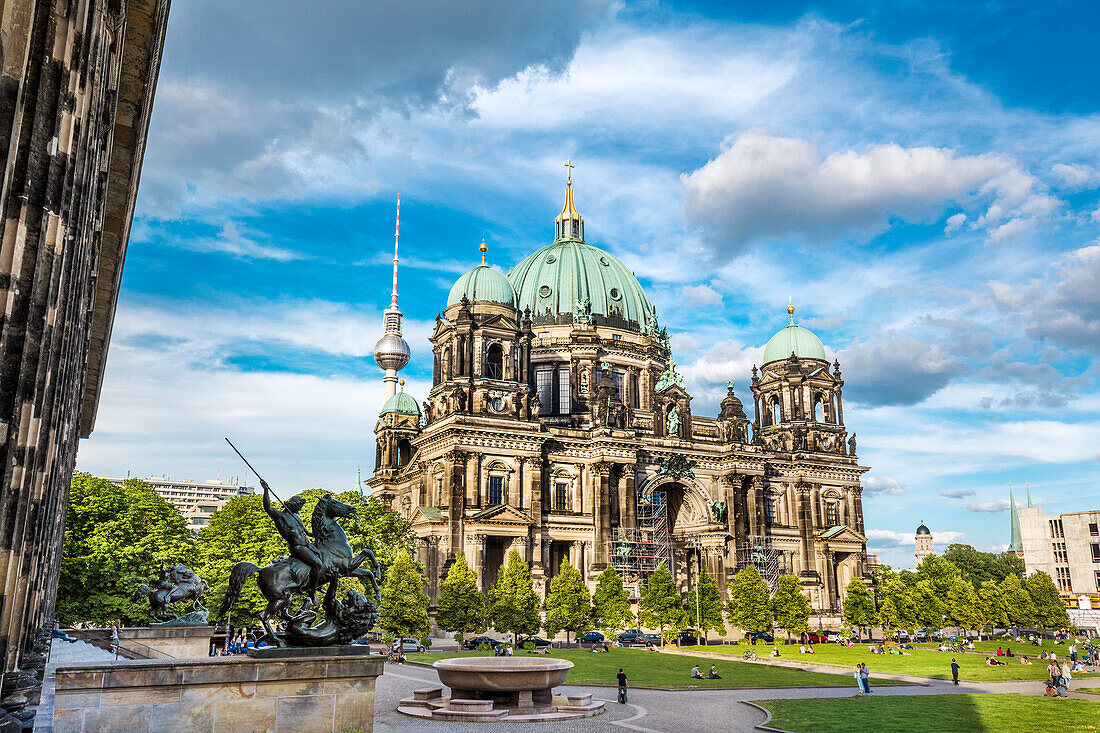 View from New Museum towards Berlin Dom, Museum Island, Berlin, Germany