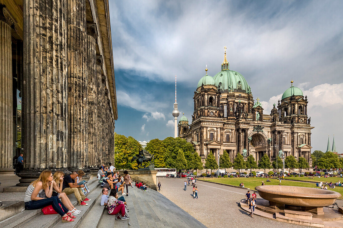 View from New Museum towards Berlin Dom, Museum Island, Berlin, Germany