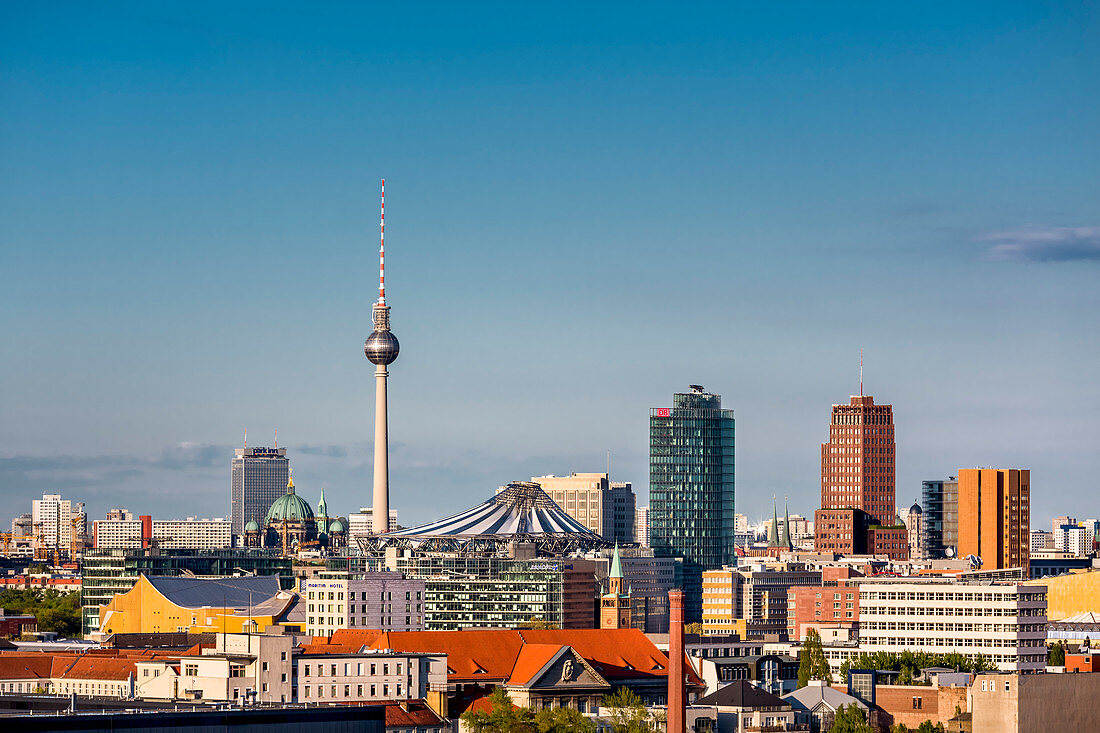 View towards Potsdamer Platz and TV tower, Berlin, Germay