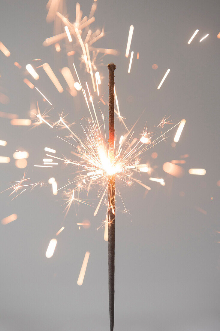 Sparks on burning sparkler