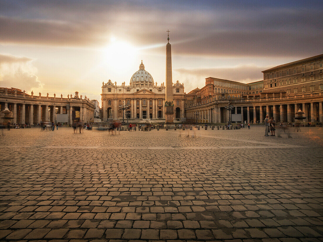 Ornate buildings and Saint Peters Square, Rome, Lazio, Italy