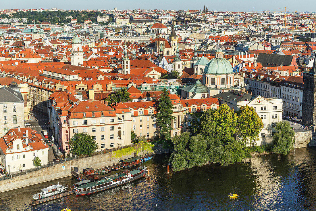 Aerial view of Prague cityscape, Prague, Czech Republic