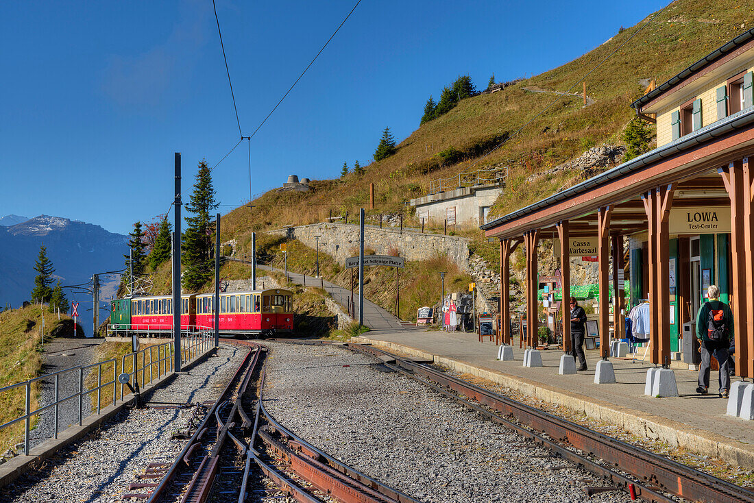 Summitstation of Schynige-Platte railway, Wilderswil, Bernese alps, Canton Berne, Switzerland
