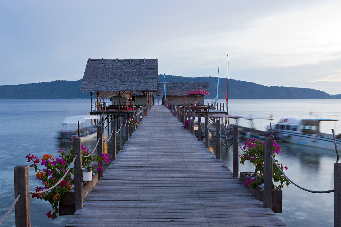 Jetty of Papua Explorers Resort, Gam, Raja Ampat, West Papua, Indonesia