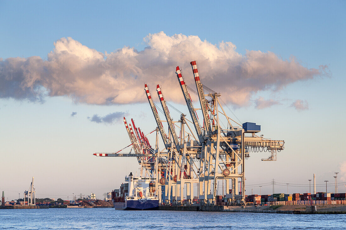 Container terminal in the Port of Hamburg, Altona, Hanseatic City of Hamburg, Northern Germany, Germany, Europe