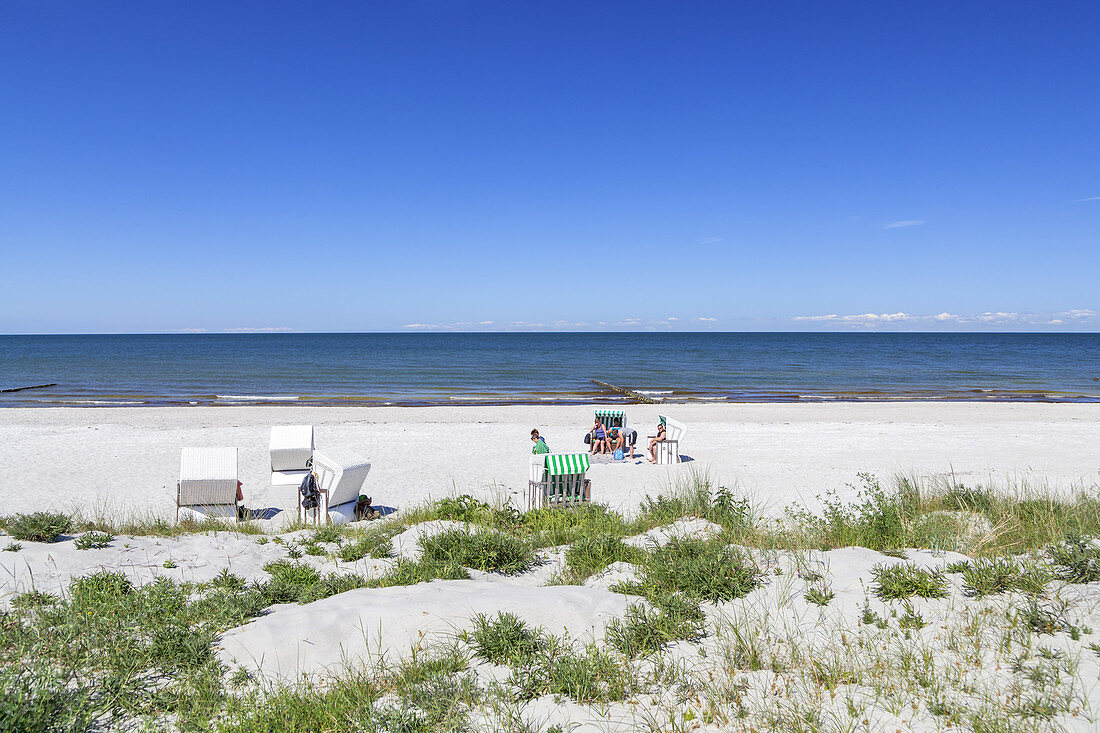 Beach chair on the beach, Vitte, Island Hiddensee, Baltic coast, Mecklenburg-Western Pomerania, Northern Germany, Germany, Europa