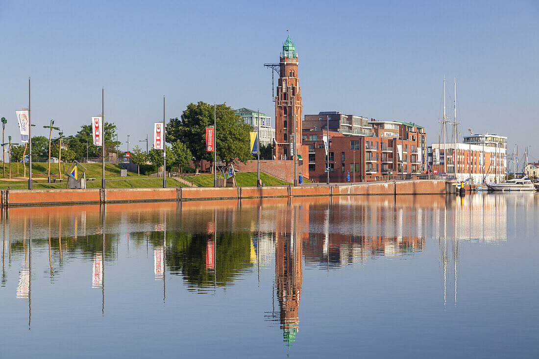 Tower Loschenturm in the new port of Bremerhaven, Hanseatic City Bremen, North Sea coast, Northern Germany, Germany, Europe