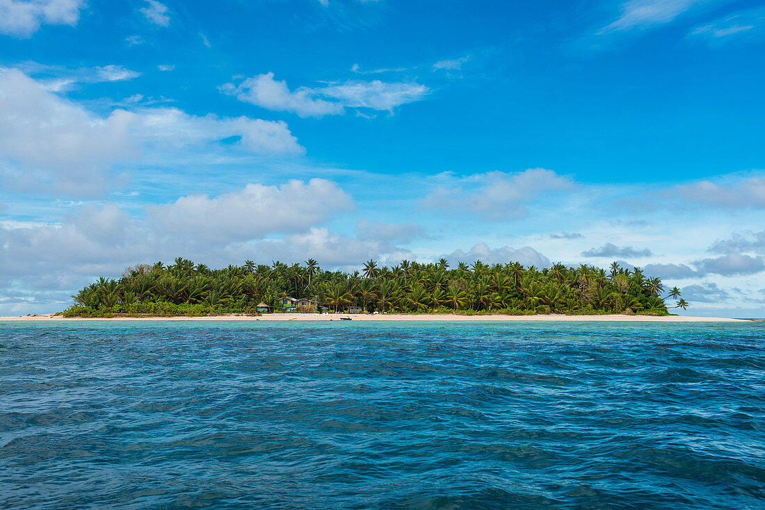 White sand beach and turquoise water, Marine National Park, Tuvalu, South Pacific