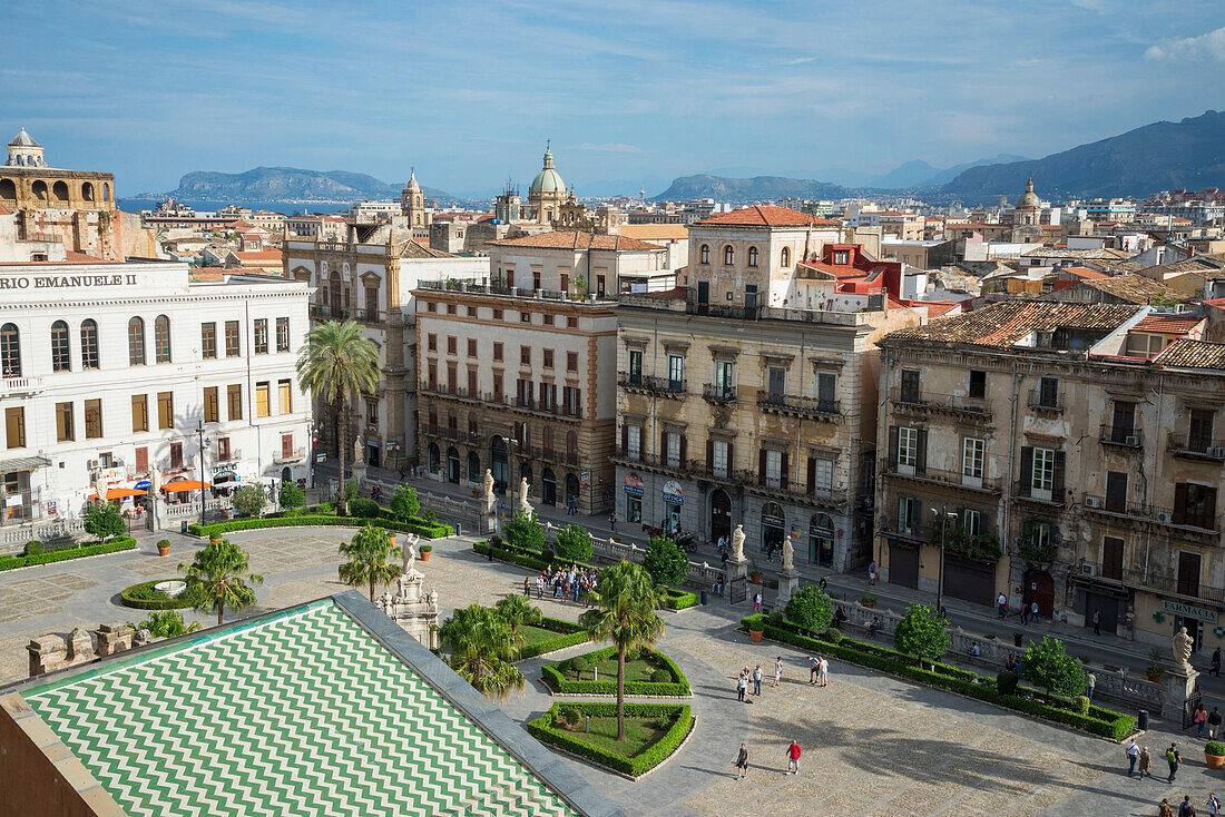 Palermo Cathedral square, Palermo, Sicily, Italy, Europe