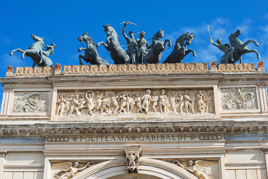 Politeama Theater, Palermo, Sicily, Italy, Europe