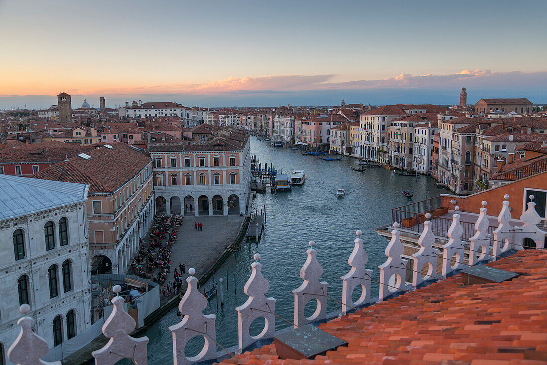 Sunset over rooftops, Venice, UNESCO World Heritage Site, Veneto, Italy, Europe