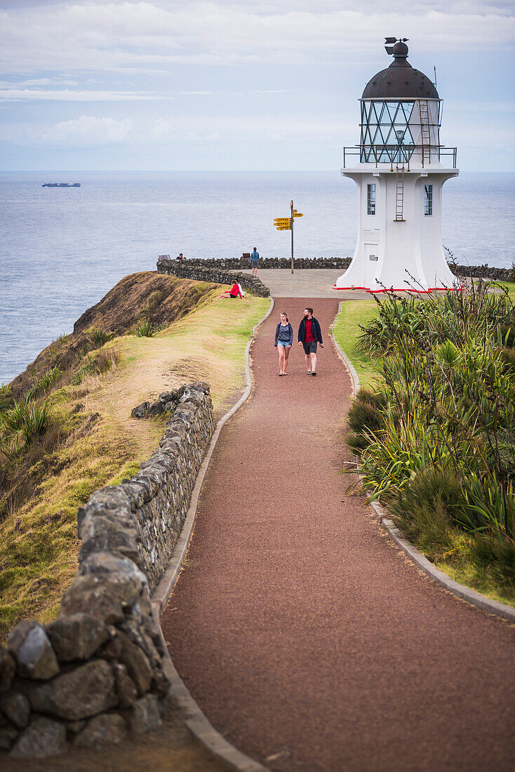 Cape Reinga Leuchtturm (Te Rerenga Wairua Leuchtturm), Aupouri Halbinsel, Northland, Neuseeland, Pazifik