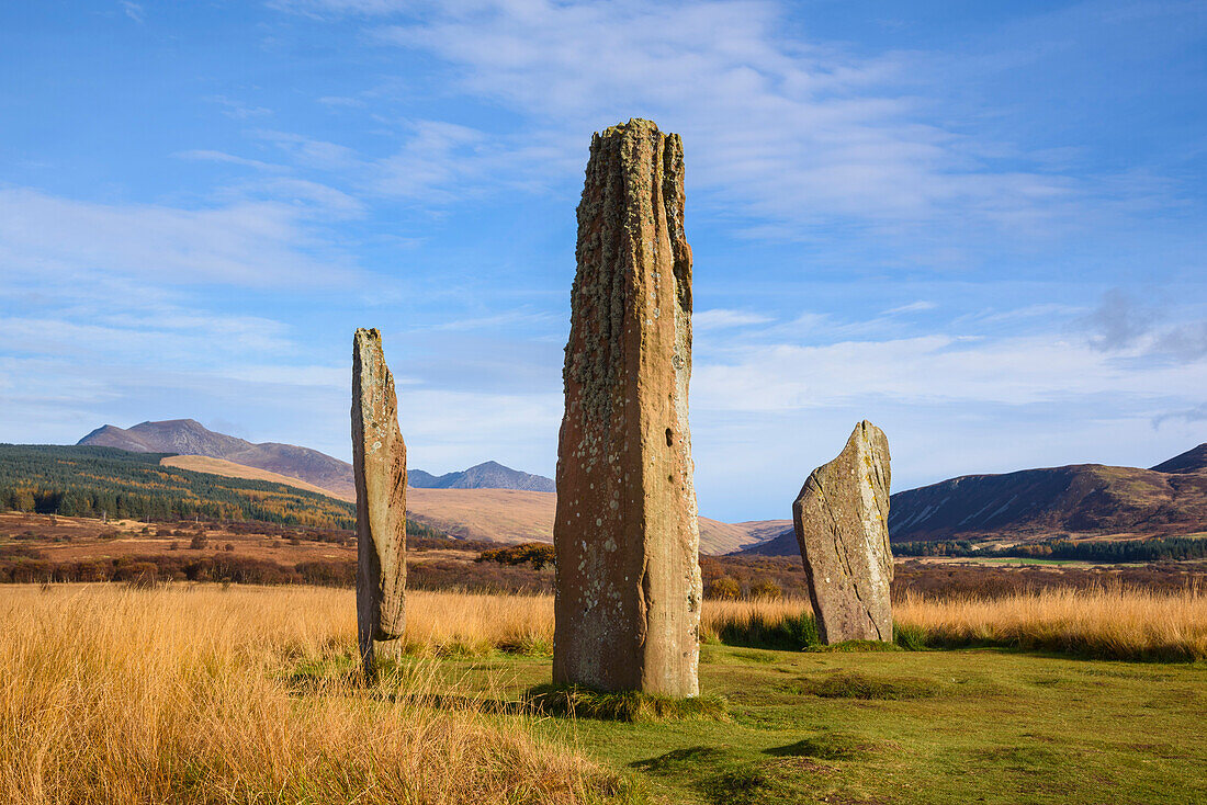 Machrie Moor Steinkreise, Isle of Arran, North Ayrshire, Schottland, Großbritannien, Europa