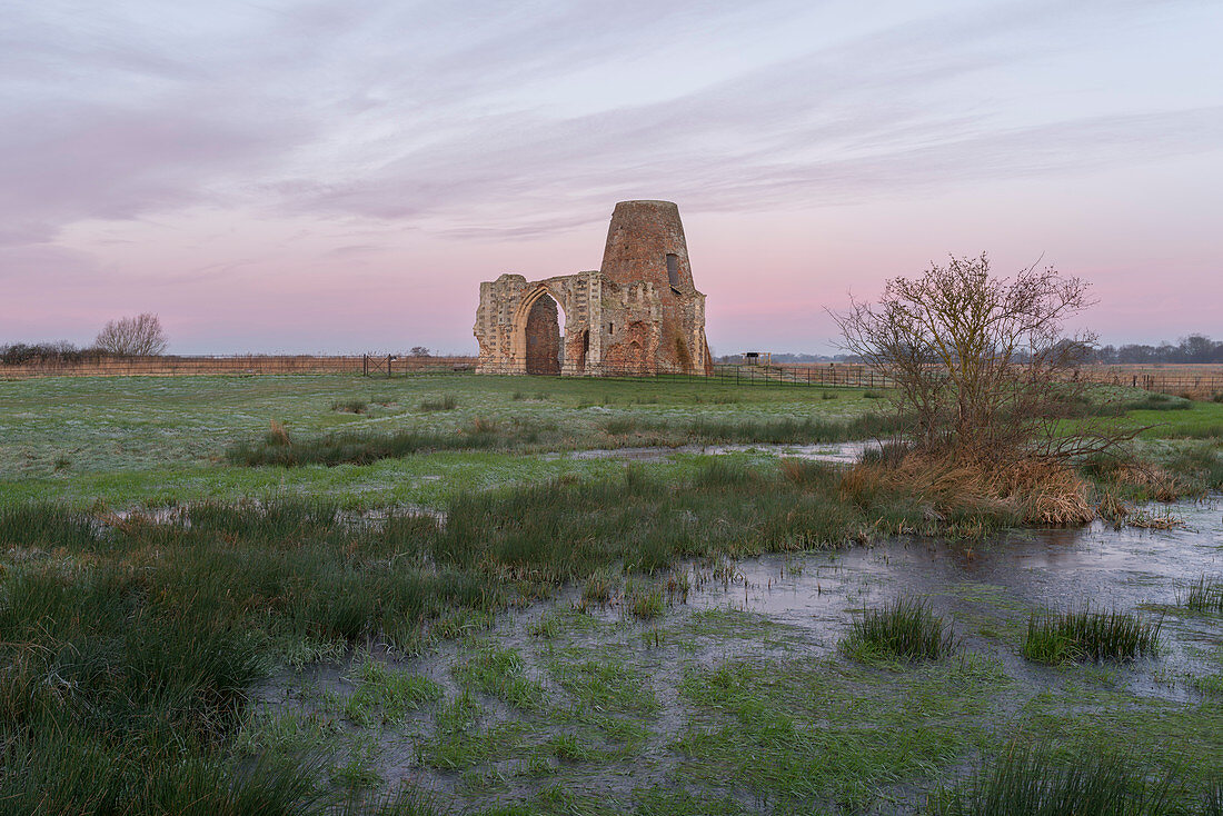 A view of St. Benet's Abbey, Norfolk, England, United Kingdom, Europe