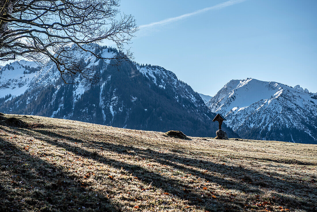 Bergpanorama vom Aussichtspunkt, Nebelhorn, Rundweg, Wandern, Oberallgäu, Oberstdorf, Deutschland