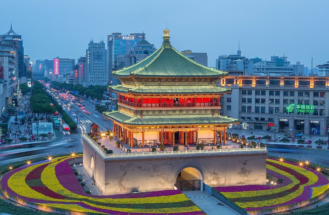 China, Provinz Shaanxi, Xi'an Stadt, Der Glockenturm.