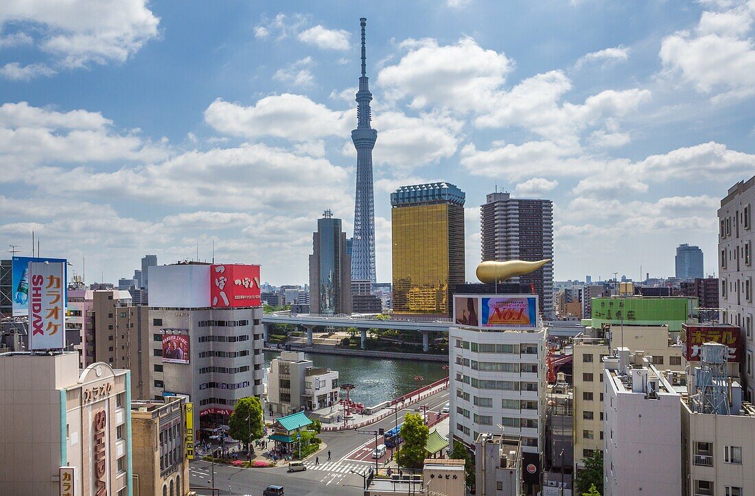 Japan, Tokyo City, Asakusa Bezirk, Skytree Tower.