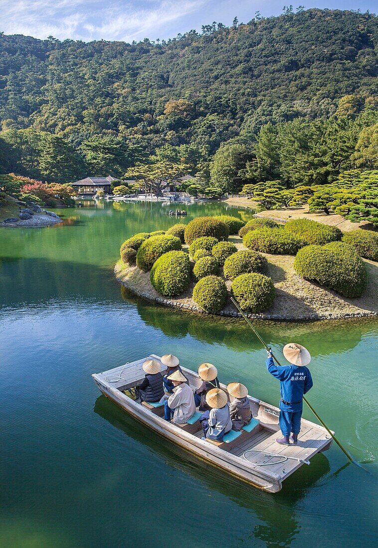 Japan, Shikoku Island, Takamatsu City, Ritsurin Koen Garden.