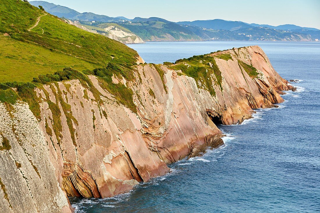 Flysch, Gezeitenplattform, Algorri, Zumaia, Gipuzkoa, Baskenland, Spanien, Europa