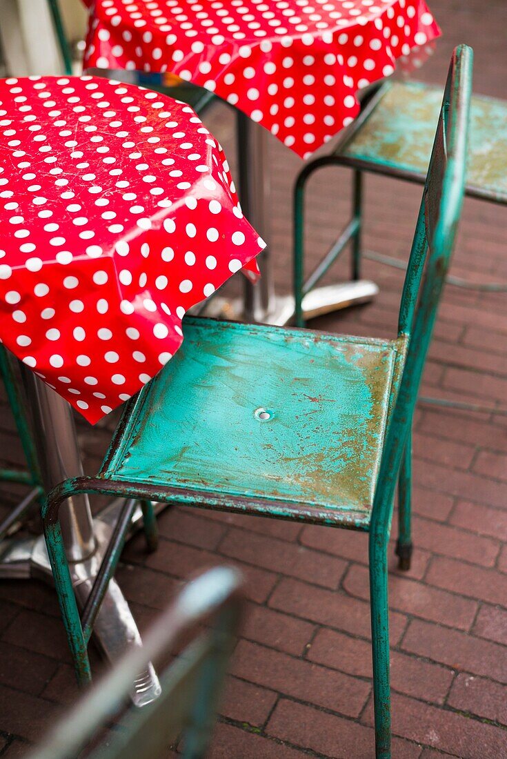 Netherlands, Amsterdam, Nine Streets area, cafe chair.