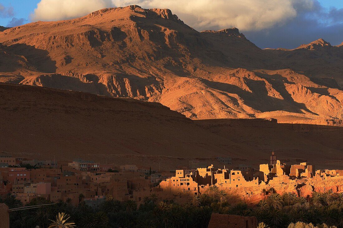 Tinerhir, Tineghir, Tinghi, Todra valley, Todra Gorges, Oasis, landscape, Old Kasbah, Morocco, North Africa.