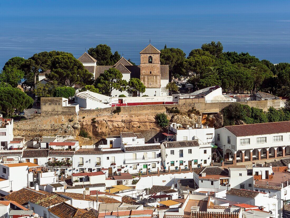 White village of Mijas Pueblo. Malaga province Costa del Sol. Andalusia southern, Spain Europe.