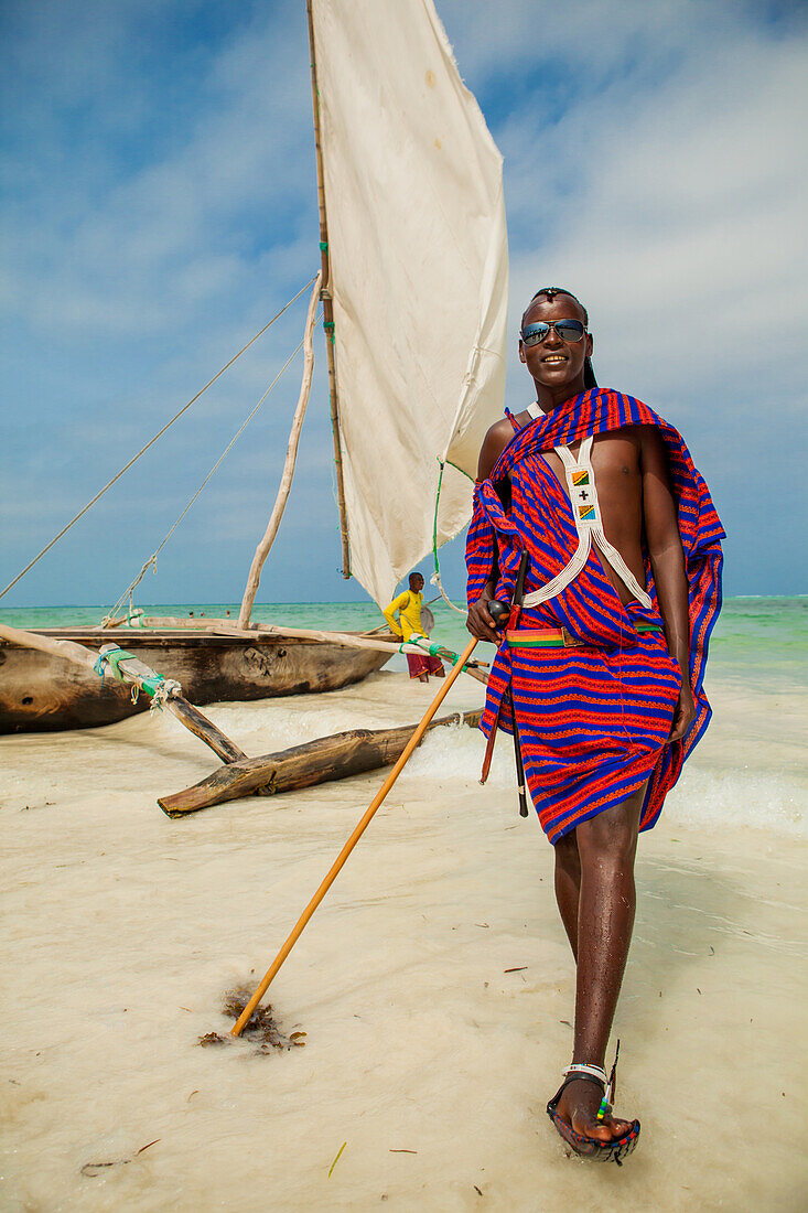 Joseph, The Maasai warrior, Zanzibar Island, Tanzania, East Africa, Africa