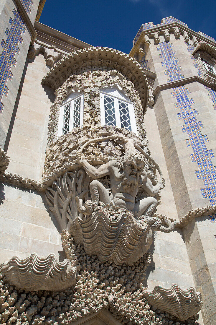 Newt, mythical creature, Penna National Palace, Sintra, UNESCO World Heritage Site, Portugal, Europe