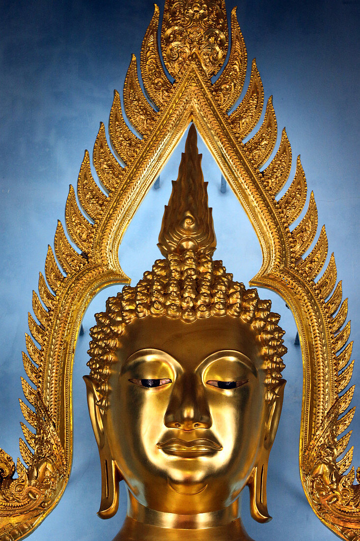 Detail, Golden Buddha-Statue, Wat Benchamabophit (Marmortempel), Bangkok, Thailand, Südostasien, Asien