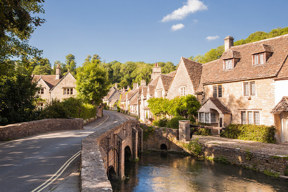The pretty Cotswolds village of Castle Combe, north Wiltshire, England, United Kingdom, Europe