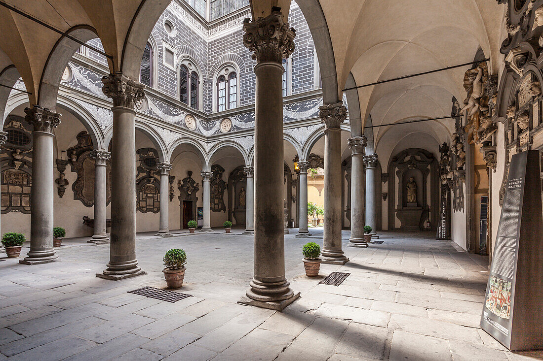 Der Innenhof des Palazzo Medici Riccardi, Florenz, UNESCO Weltkulturerbe, Toskana, Italien, Europa