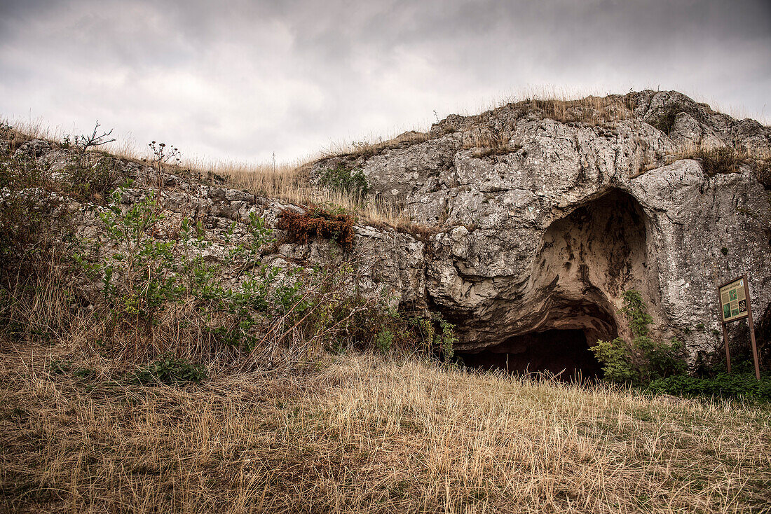 Offnet Cave at Riegel mountain at GEO park Noerdlinger Ries, Noerdlingen, Bavaria, Germany