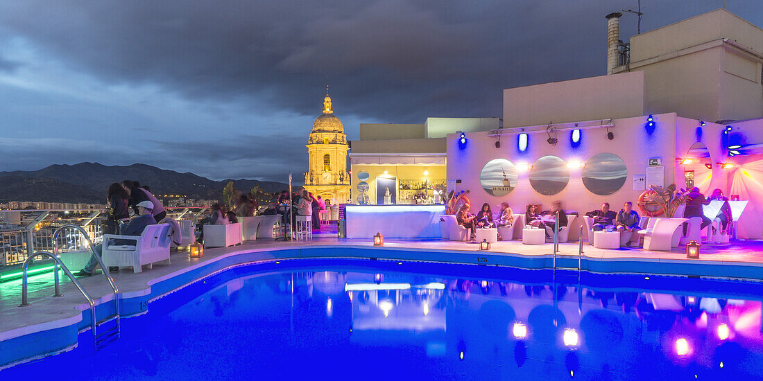 Pool Lounge Bar, AC Hotel Malaga Palacio, Malaga Andalusia, Spain