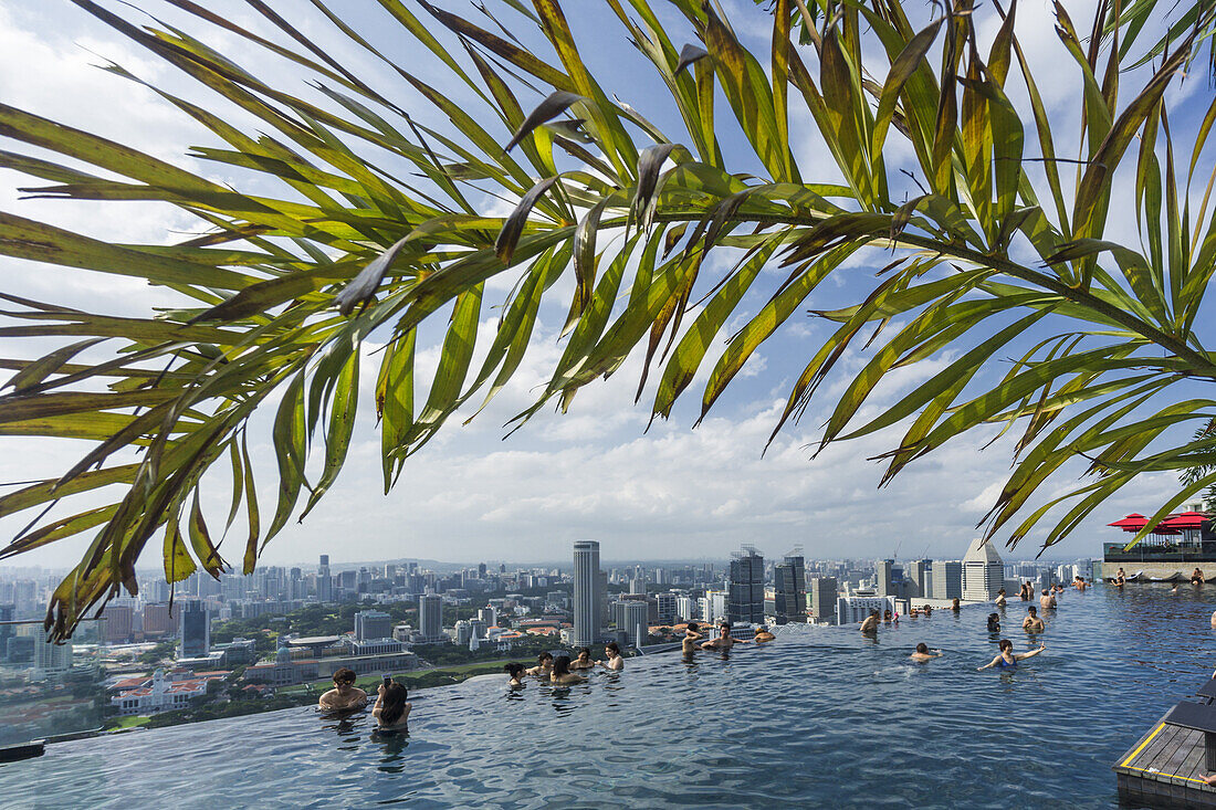 Marina Bay Sands, Infinity Pool, Roof Terasse, Marina Bay, Singapur, Singapur, Südasien