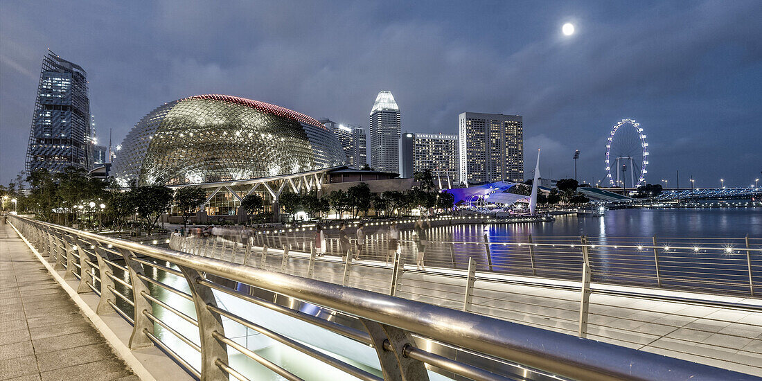 Esplanade Entertainment Center, Skyline, Big Wheel, Marina Bay, Singapore, Singapur, Southest Asia