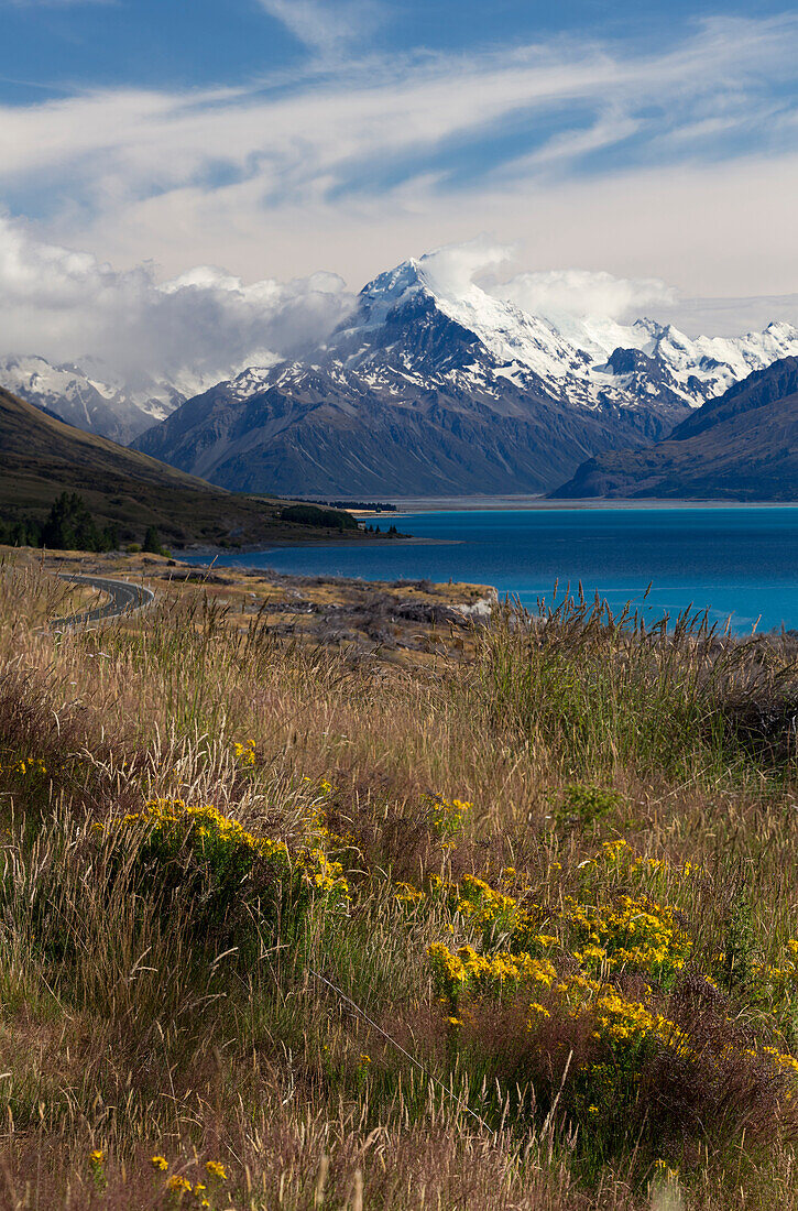 Mt Cook, Aoraki, Lake Pukaki Mackenzie, Canterbury, Südinsel, Neuseeland, Ozeanien