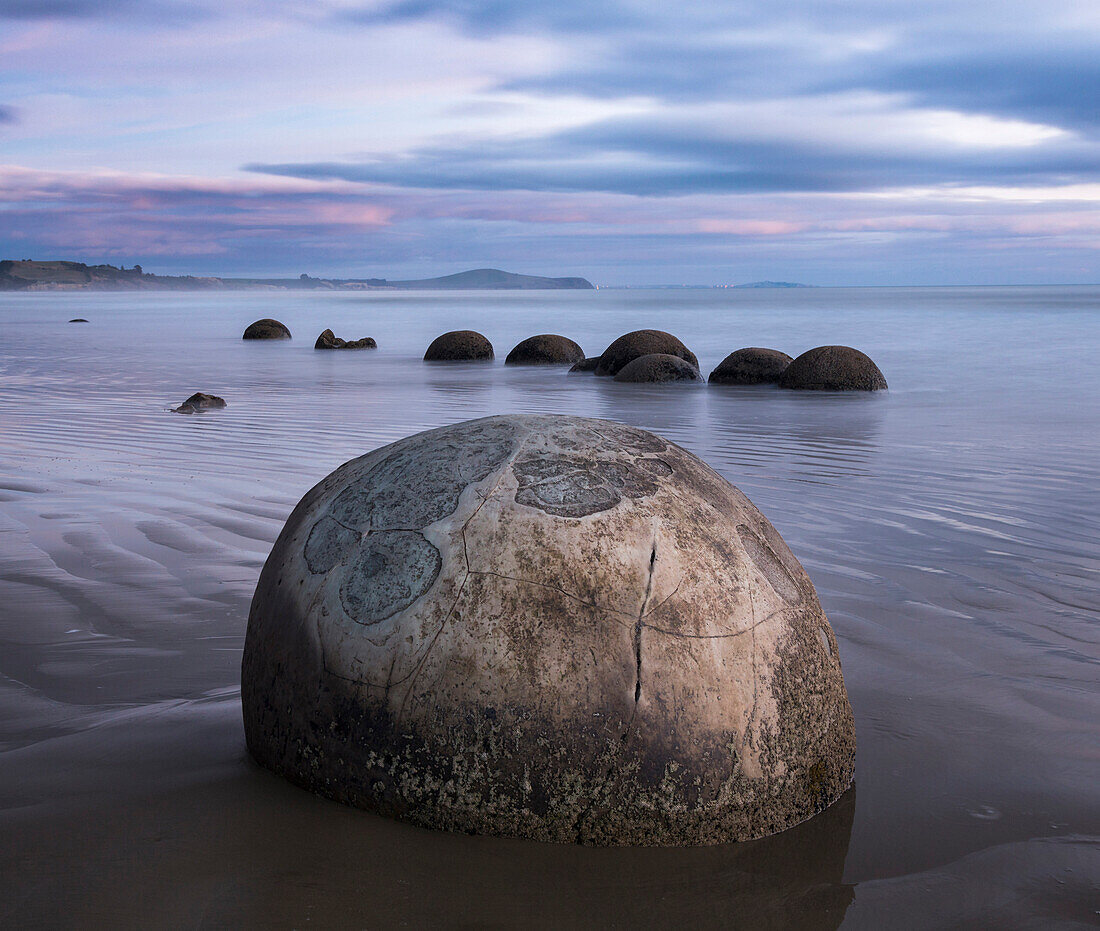 Moeraki Boulders, Moeraki, Hampden, Otago, Südinsel, Neuseeland, Ozeanien