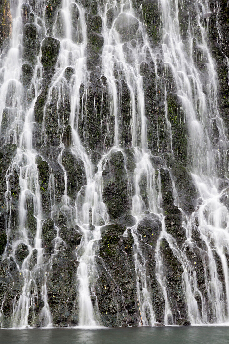 Water cascades, Karekare falls, Waitakere Ranges Regional Park, Auckland, North Island, New Zealand, Oceania
