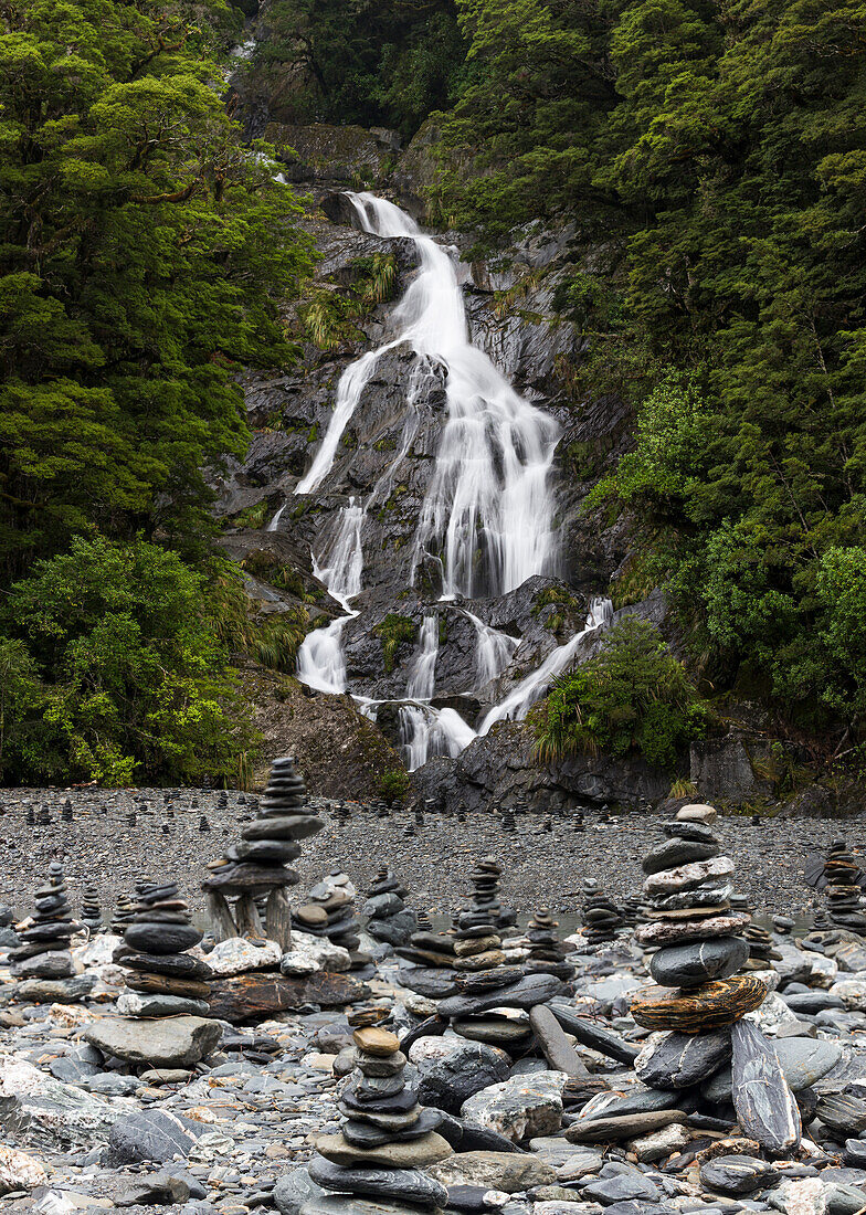 Waterfall, Mount Aspring National Park, Otago, South Island, New Zealand, Oceania