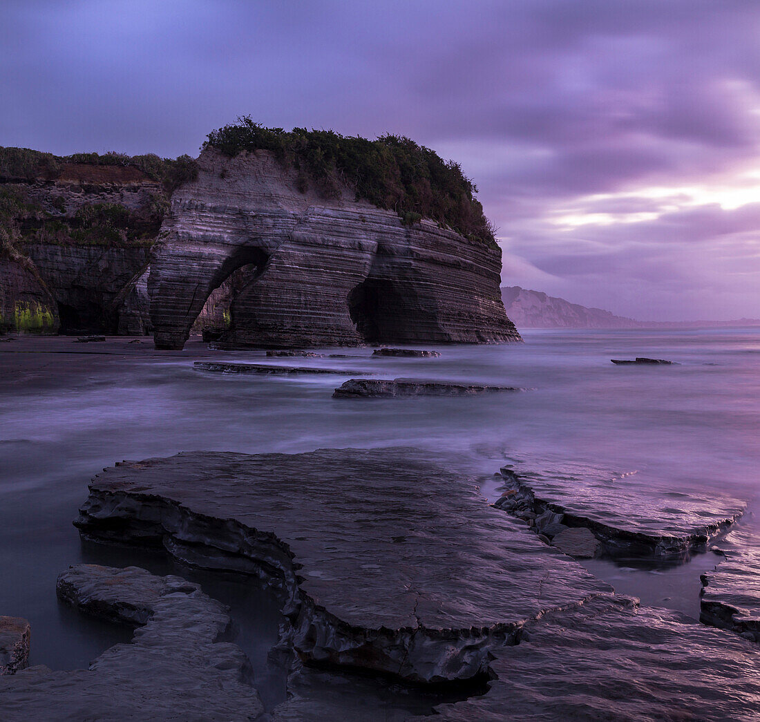 Steep rocky coast, Tongaporutu, Taranaki, North Island, New Zealand, Oceania